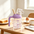 Miffy Nostalgia Glass Tumbler, 750ml Dual-Use Straw & Straight Water Cup