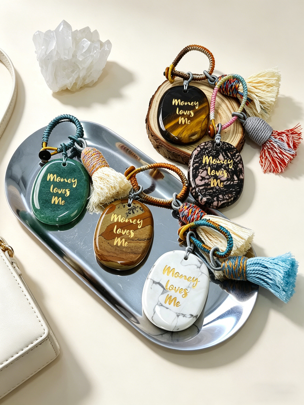 "Money Loves Me" Worry Stone Charm