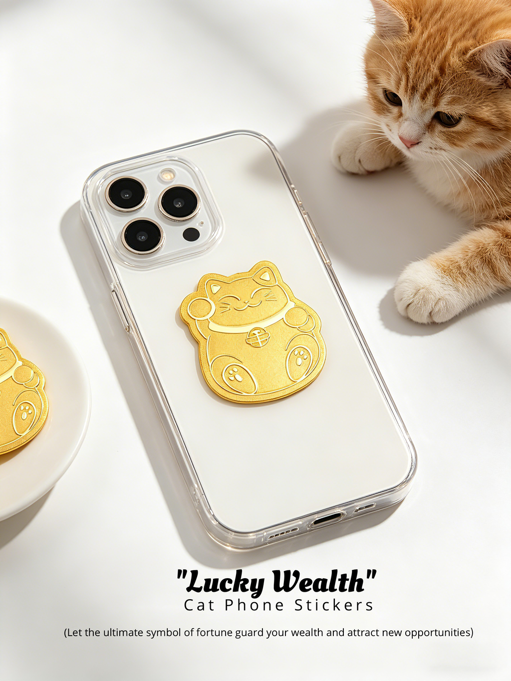 "Lucky Wealth Cat" Phone Stickers