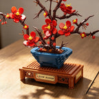 PLUM BLOSSOM POTTED PLANT BUILDING BLOCKS, Ages 18+, 736PCS