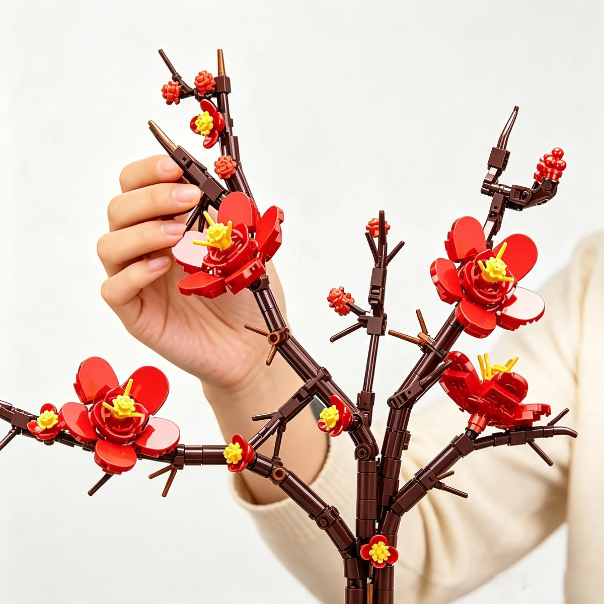 PLUM BLOSSOM POTTED PLANT BUILDING BLOCKS, Ages 18+, 736PCS