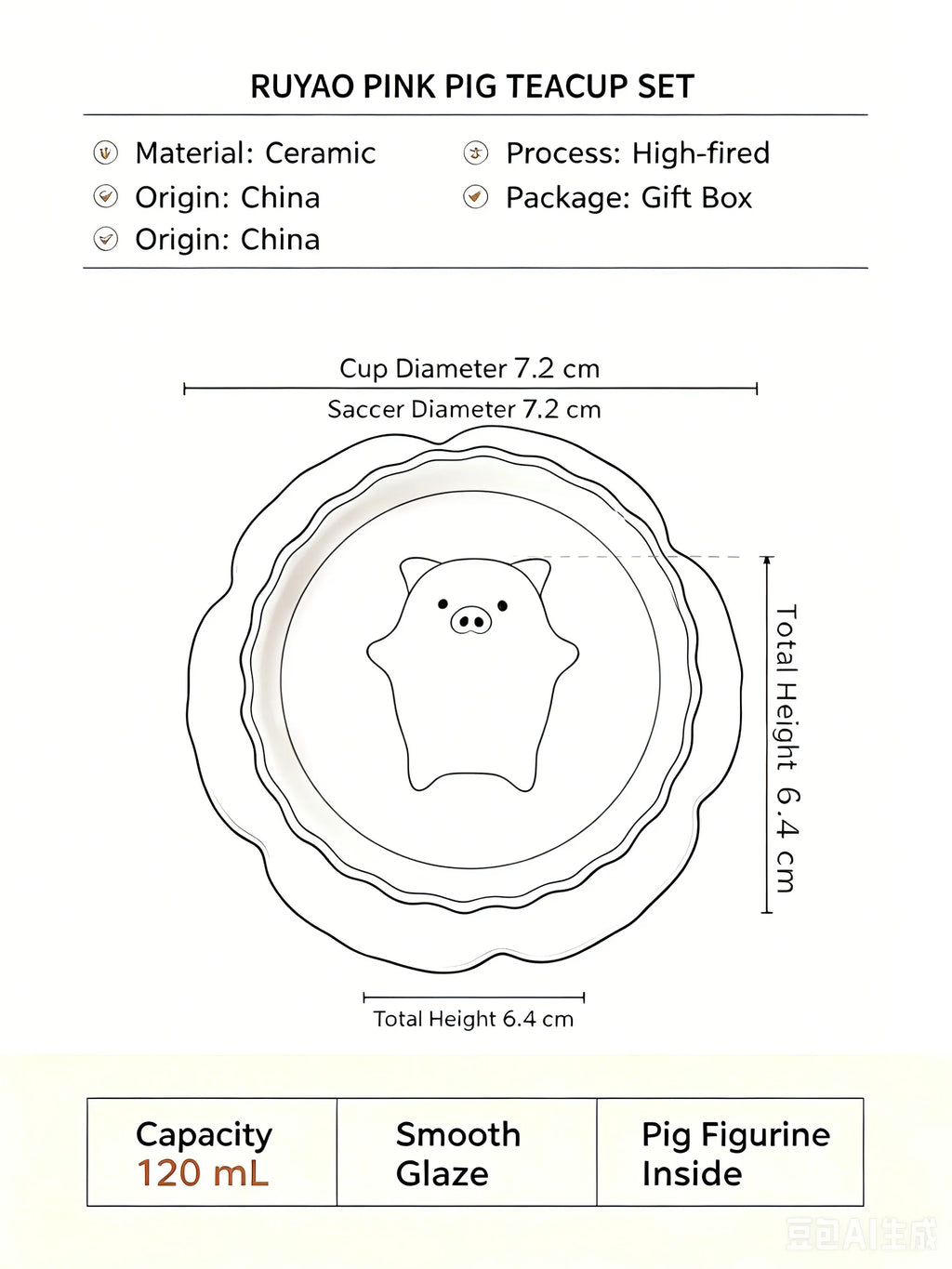 The "Bubble Breath" Zen Pig Tea Set