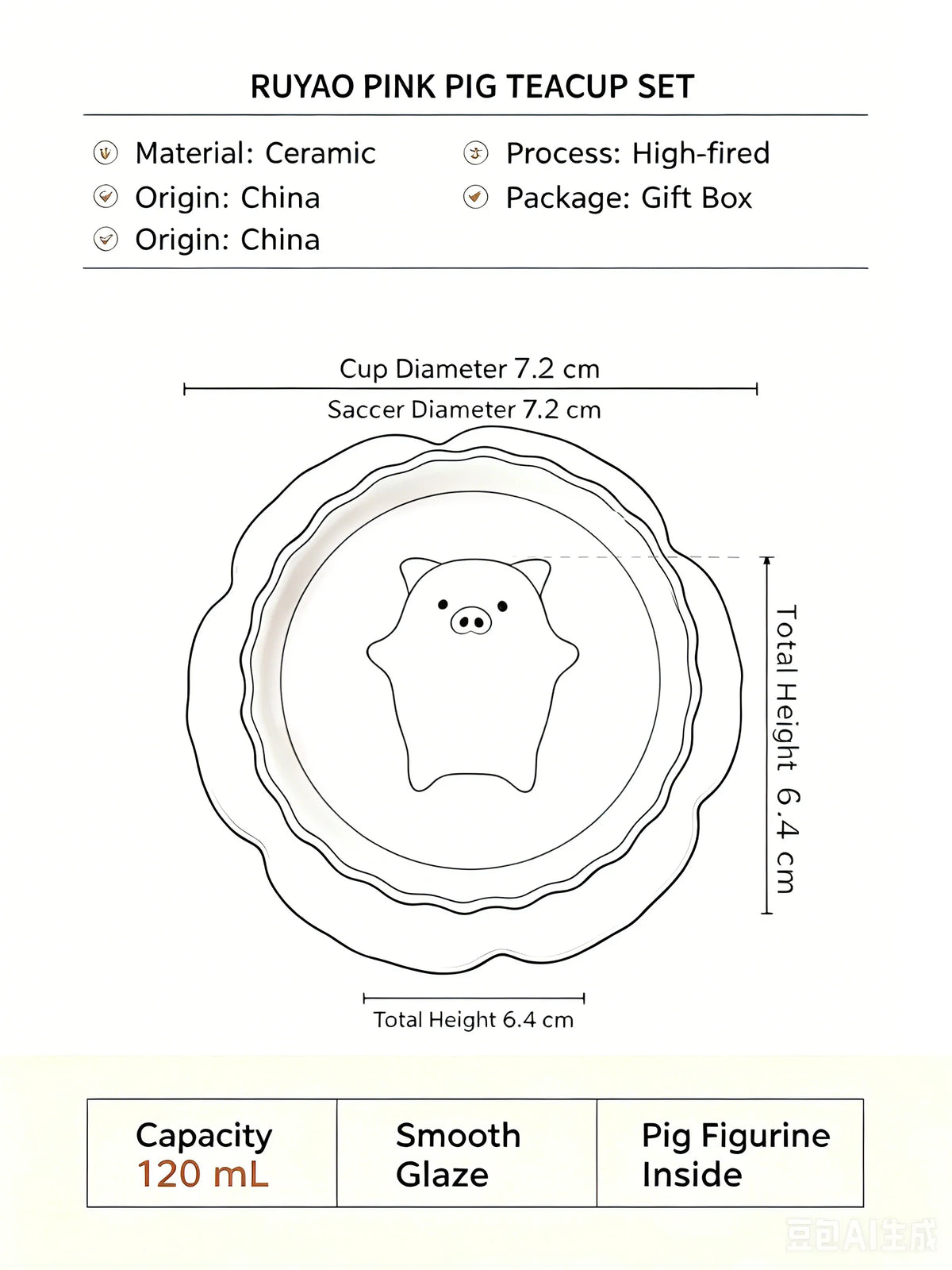 The "Bubble Breath" Zen Pig Tea Set