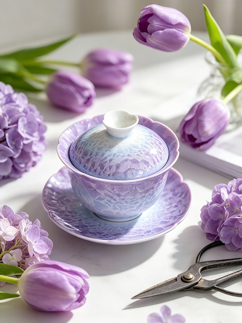 The "Ice Bloom" Crystalline Gaiwan | Lavender Mist Edition